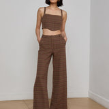 L'AGENCE - Pilar Houndstooth Wide-Leg Pant