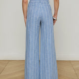 L'AGENCE - Pilar Pinstriped Wide-Leg Pant