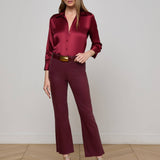 L'AGENCE - Kendra Coated Cropped Flare Jean