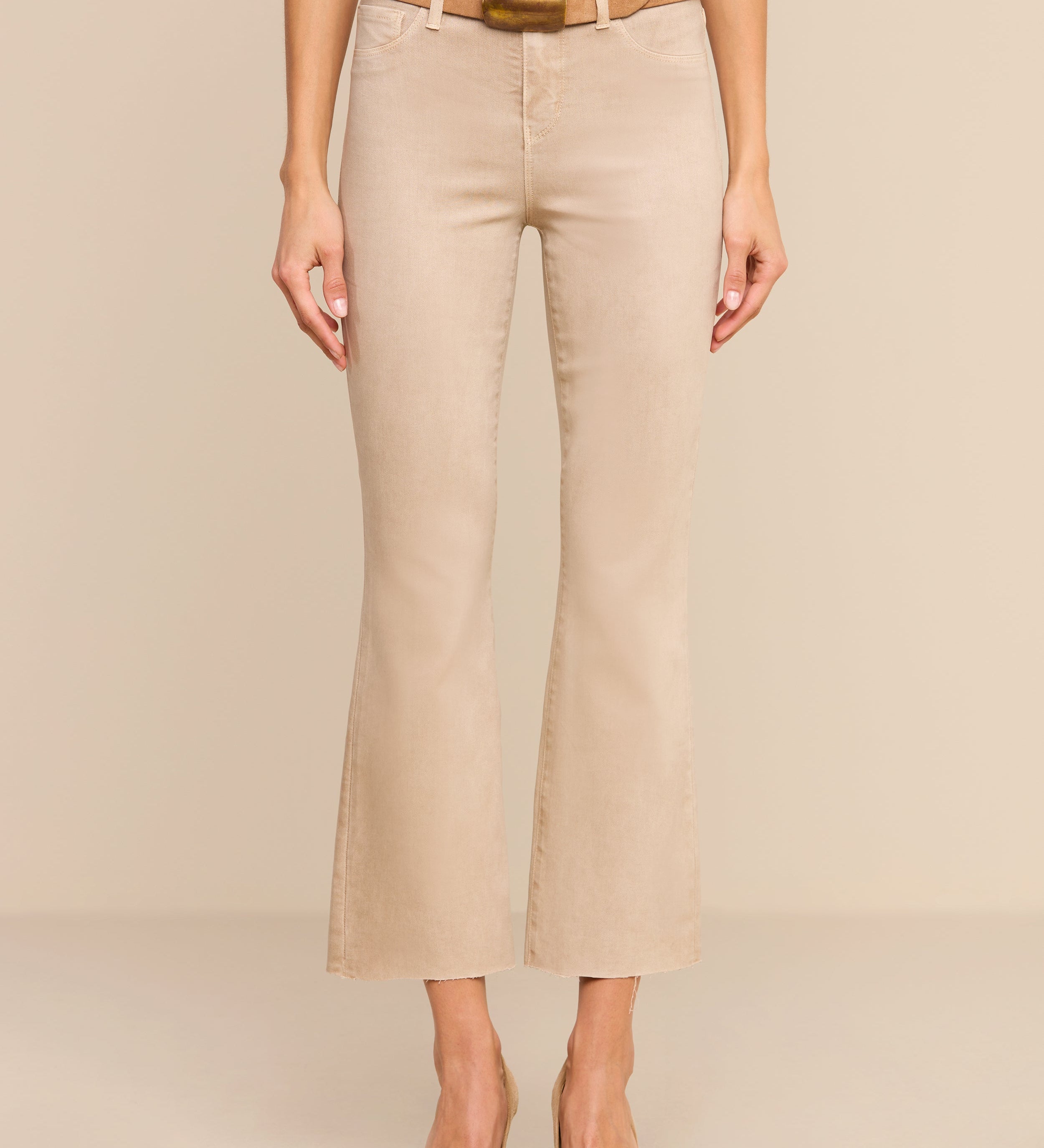 L'AGENCE - Kendra Coated Cropped Flare Jean