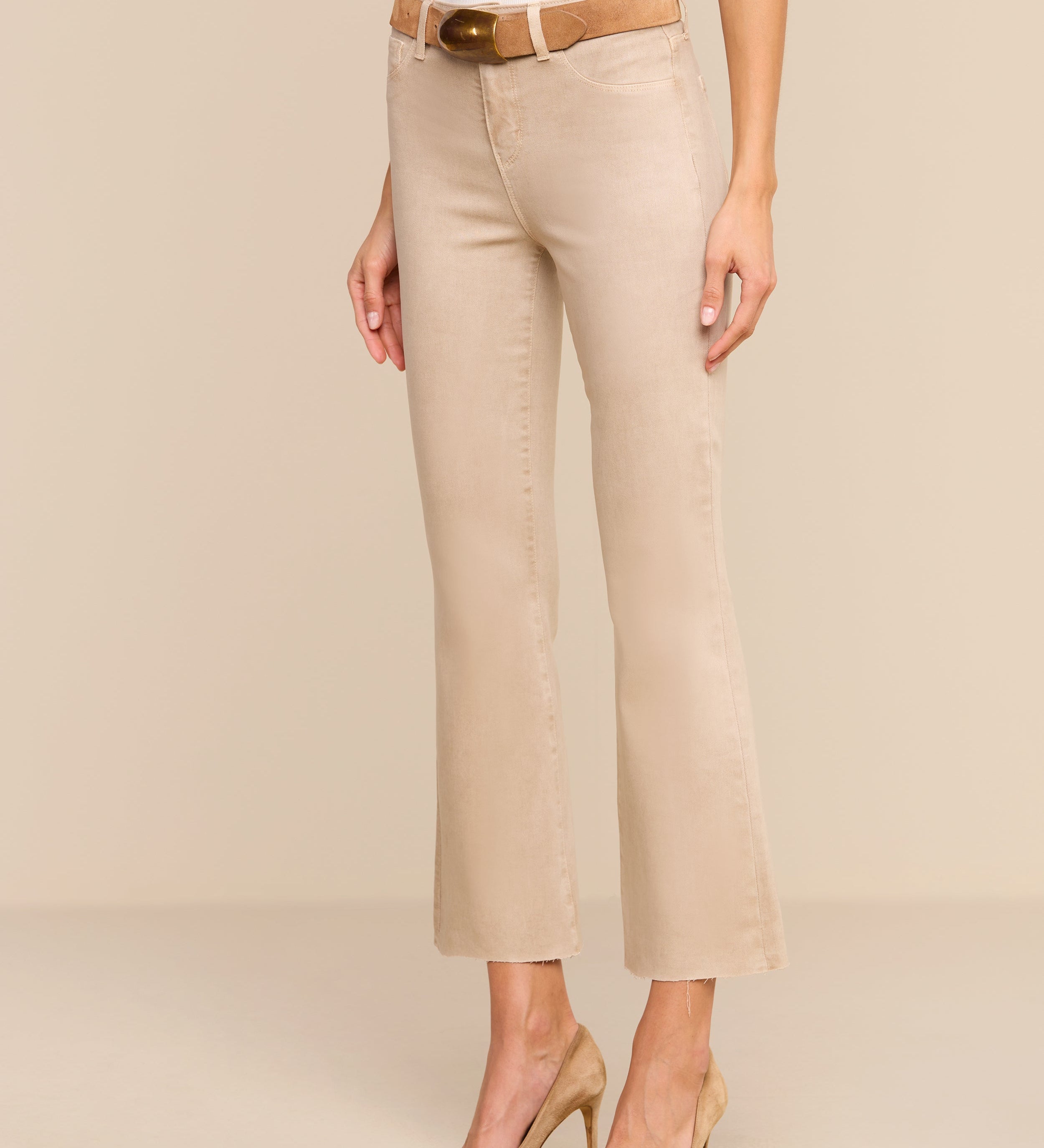 L'AGENCE - Kendra Coated Cropped Flare Jean