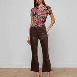 L'AGENCE - Kendra Coated Cropped Flare Jean