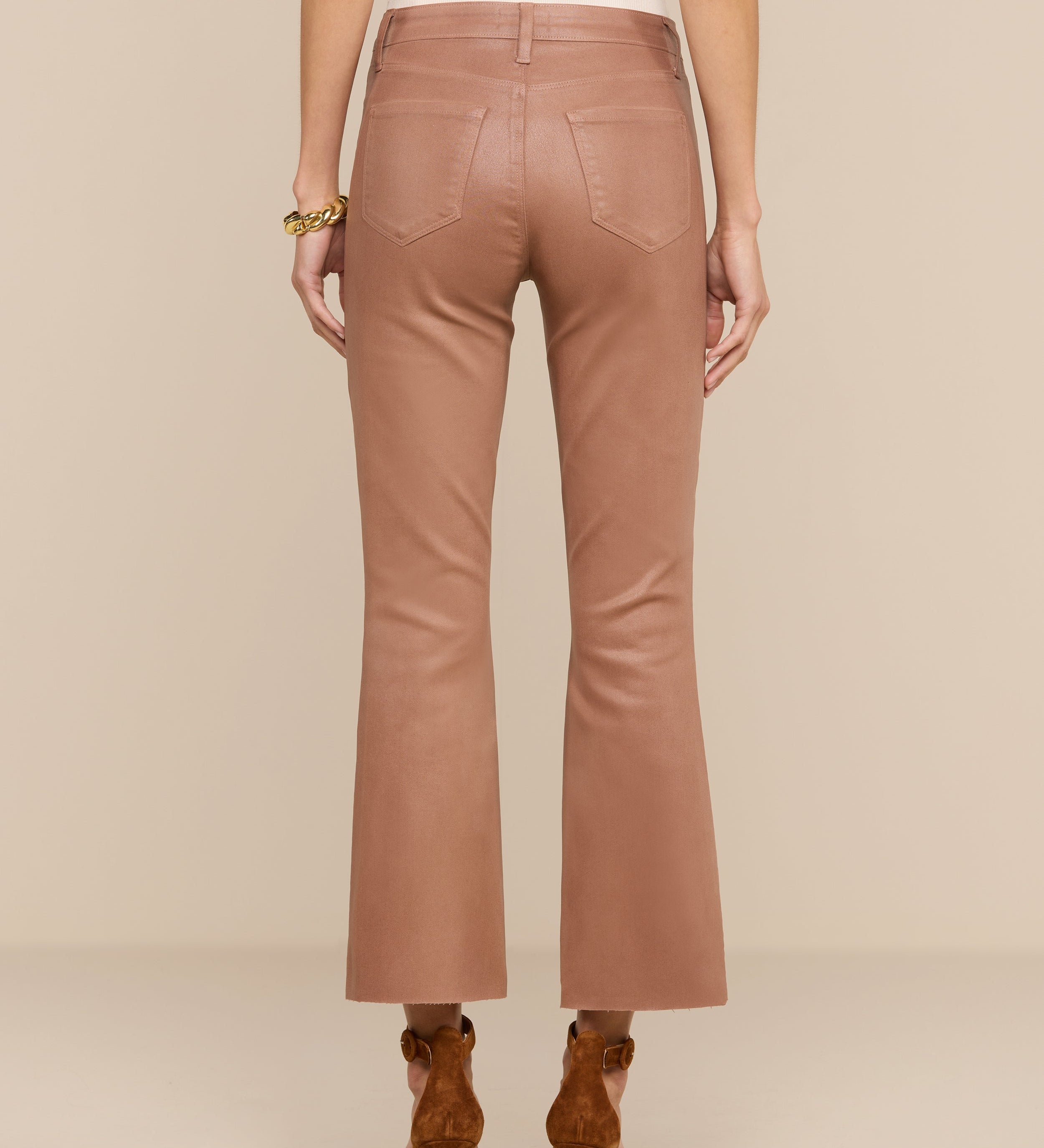 L'AGENCE - Kendra Coated Cropped Flare Jean