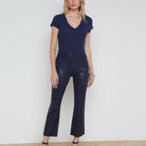 L'AGENCE - Kendra Coated Cropped Flare Jean