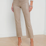 L'AGENCE - Kendra Coated Cropped Flare Jean