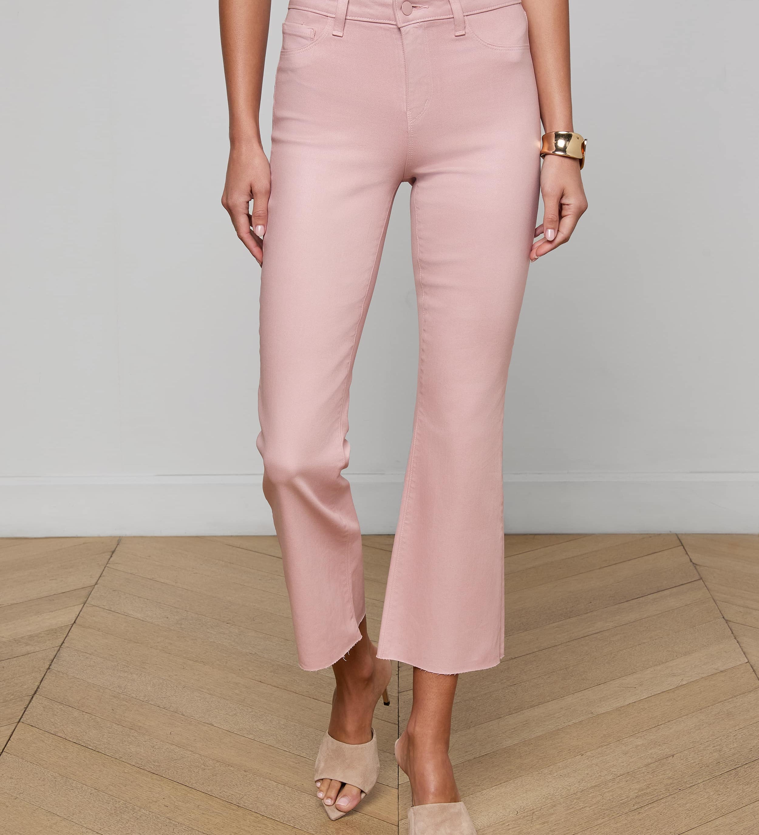 L'AGENCE - Kendra Coated Cropped Flare Jean