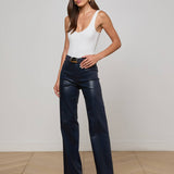 L'AGENCE - Clayton Coated Wide - Leg Jean