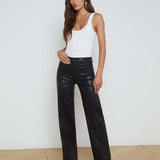 L'AGENCE - Clayton Coated Wide - Leg Jean