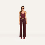 L'AGENCE - Clayton Coated Wide - Leg Jean