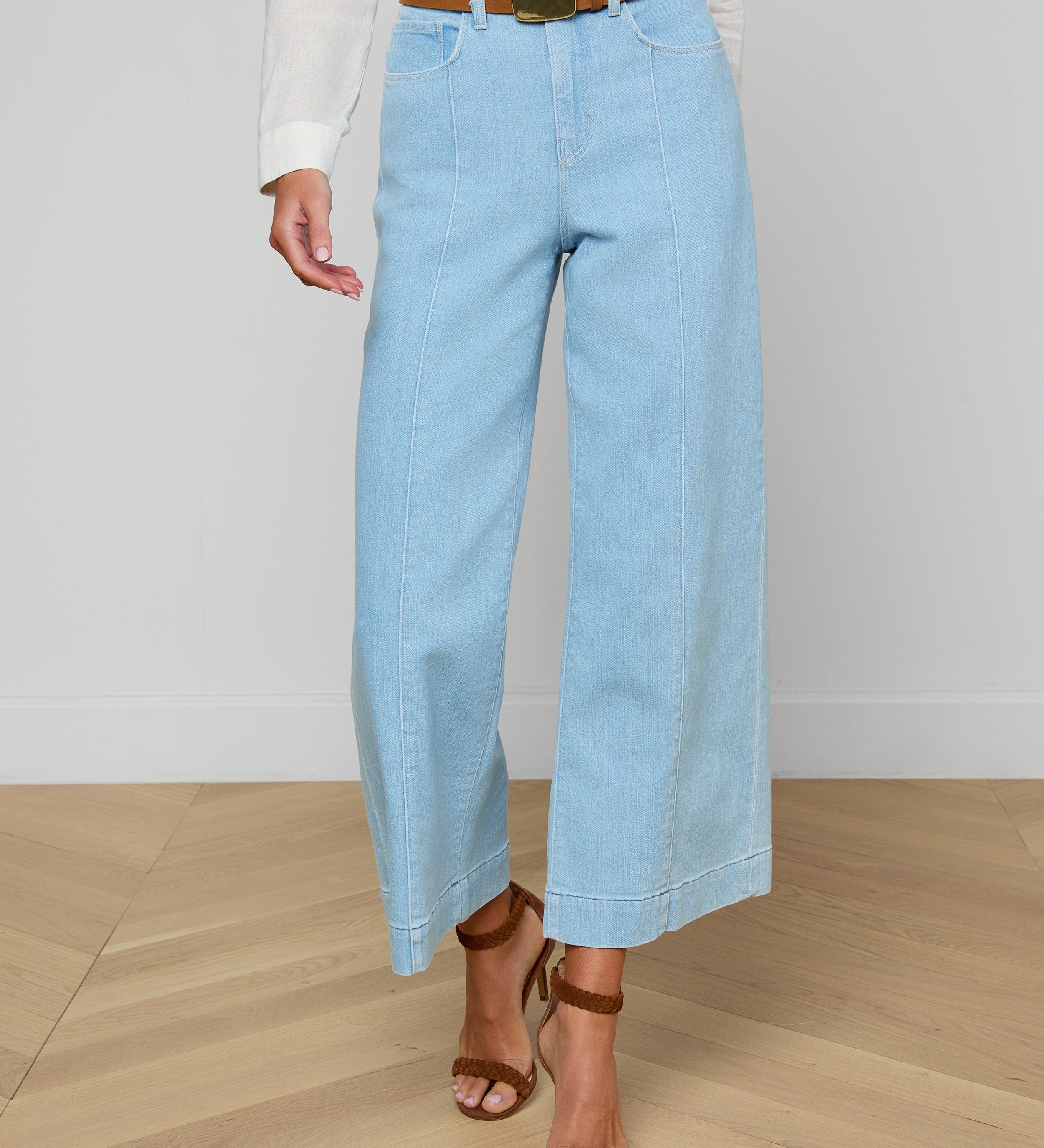 L'AGENCE - Houston Cropped Wide - Leg Jean