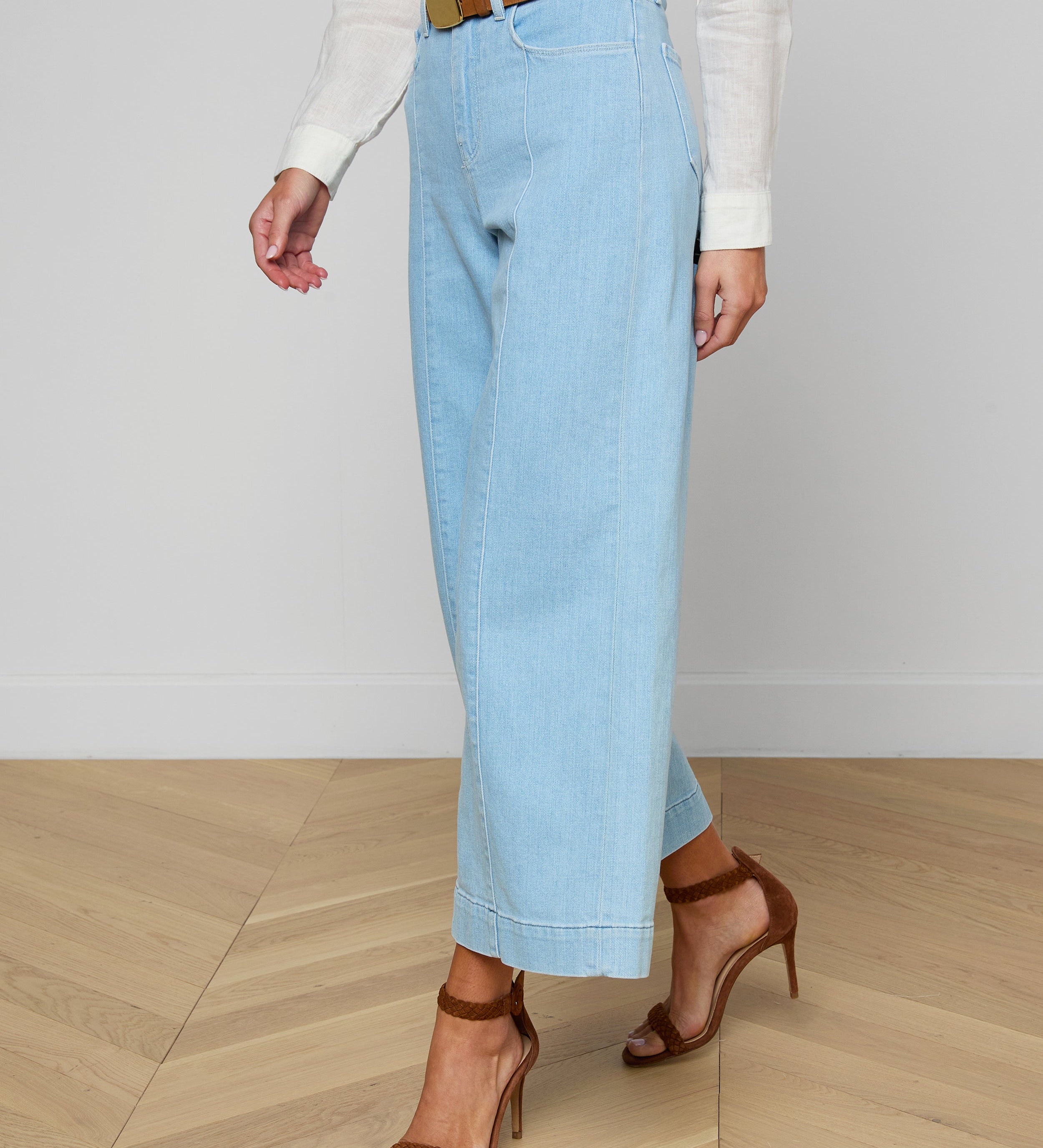L'AGENCE - Houston Cropped Wide - Leg Jean