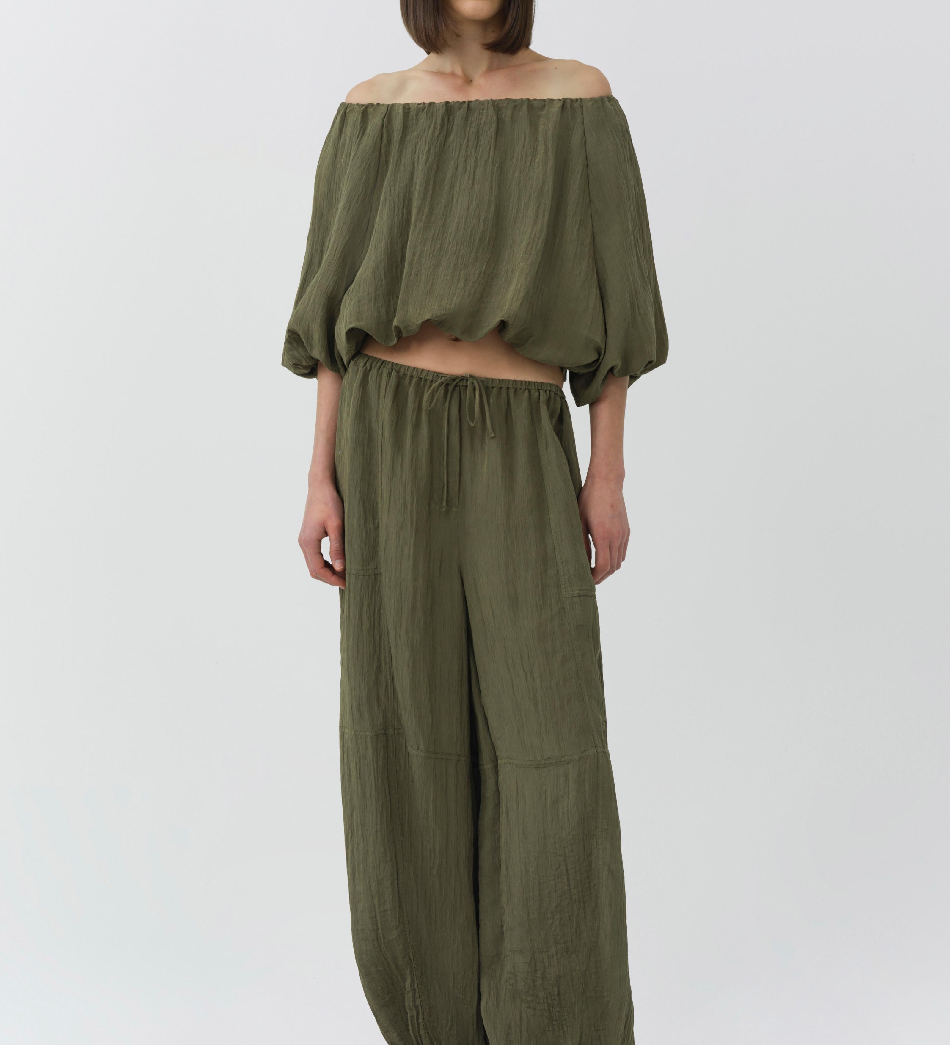 Simkhai - Anni Puff Sleeve Cropped Top
