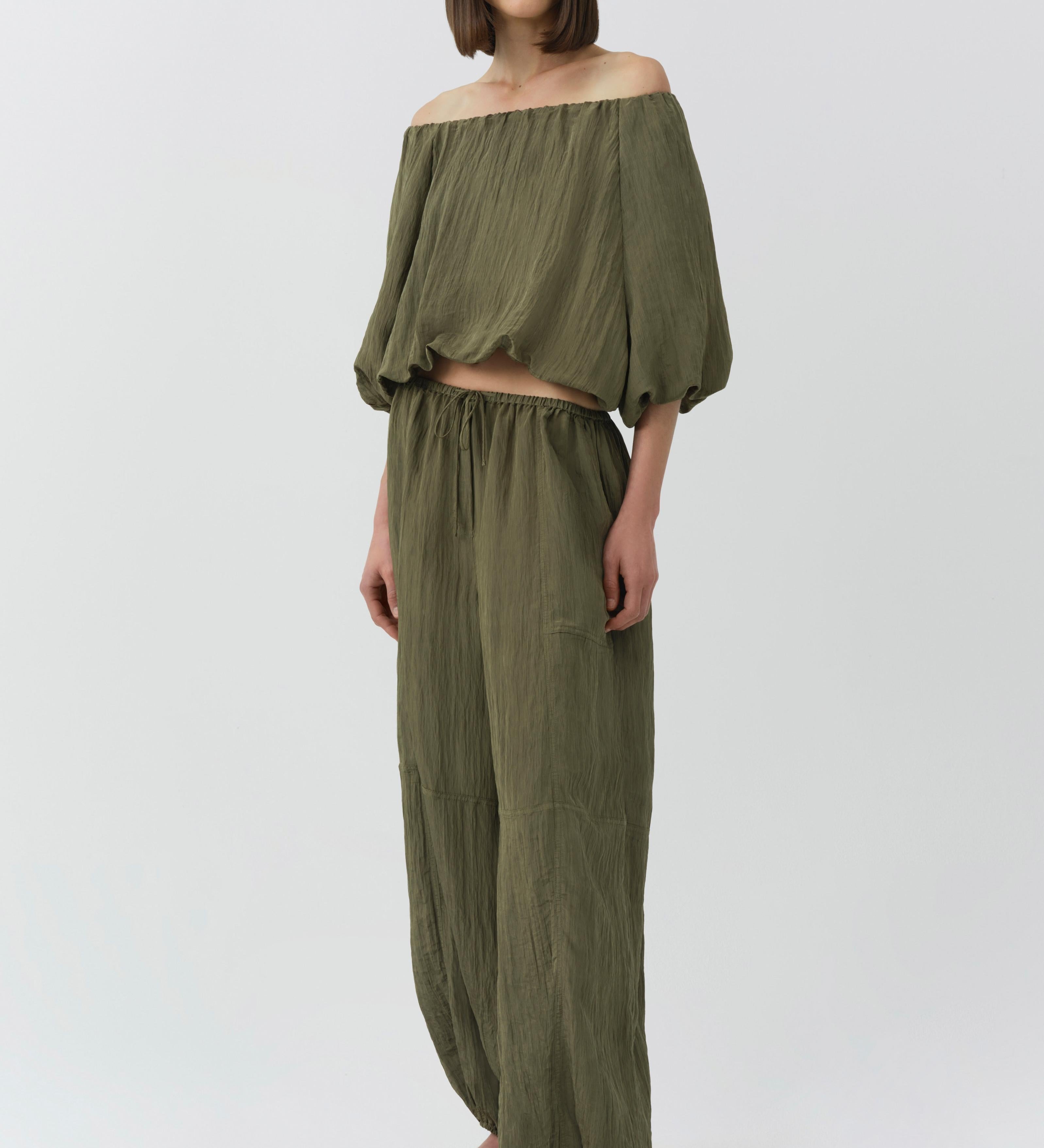 Simkhai - Anni Puff Sleeve Cropped Top