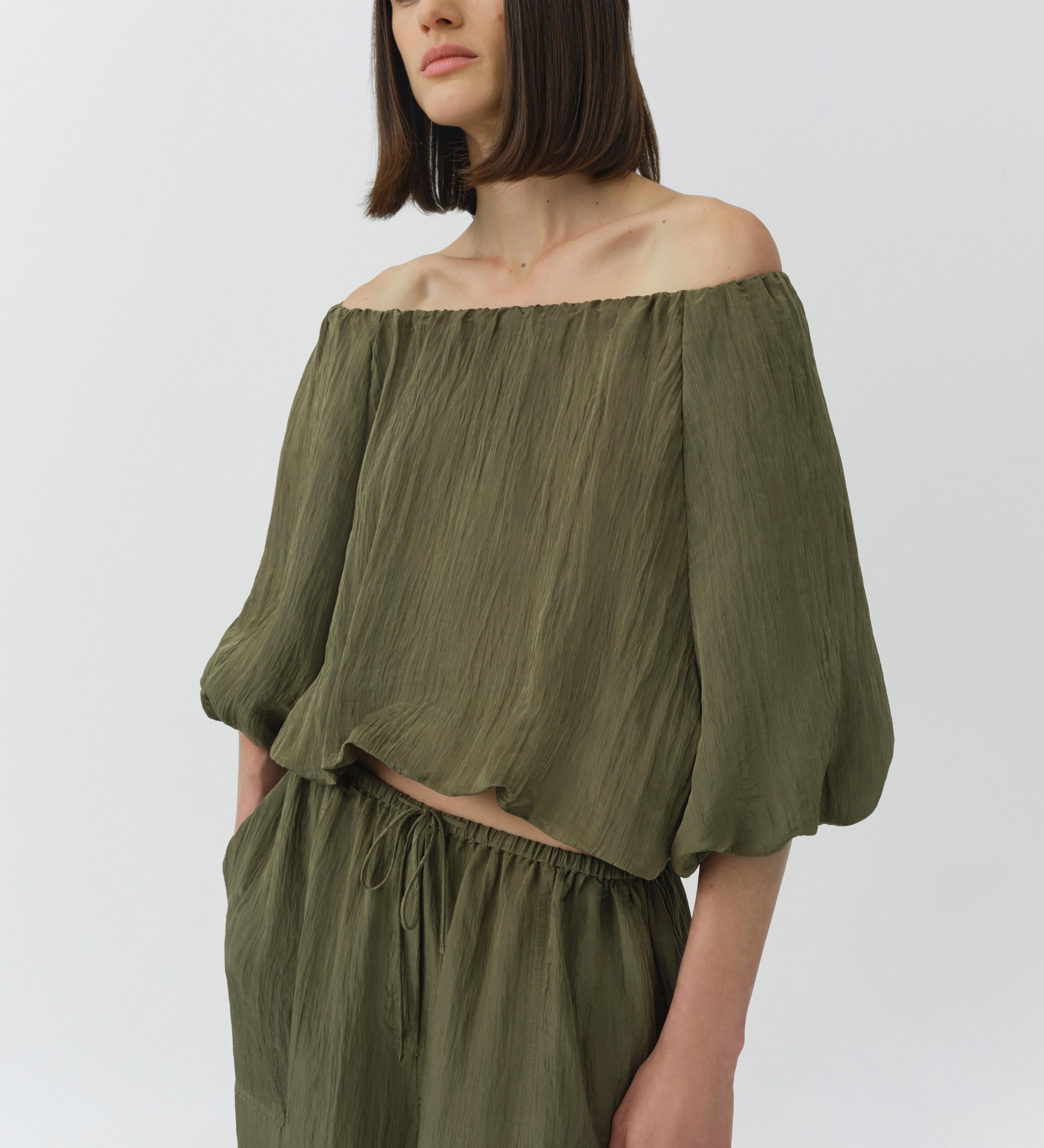 Simkhai - Anni Puff Sleeve Cropped Top