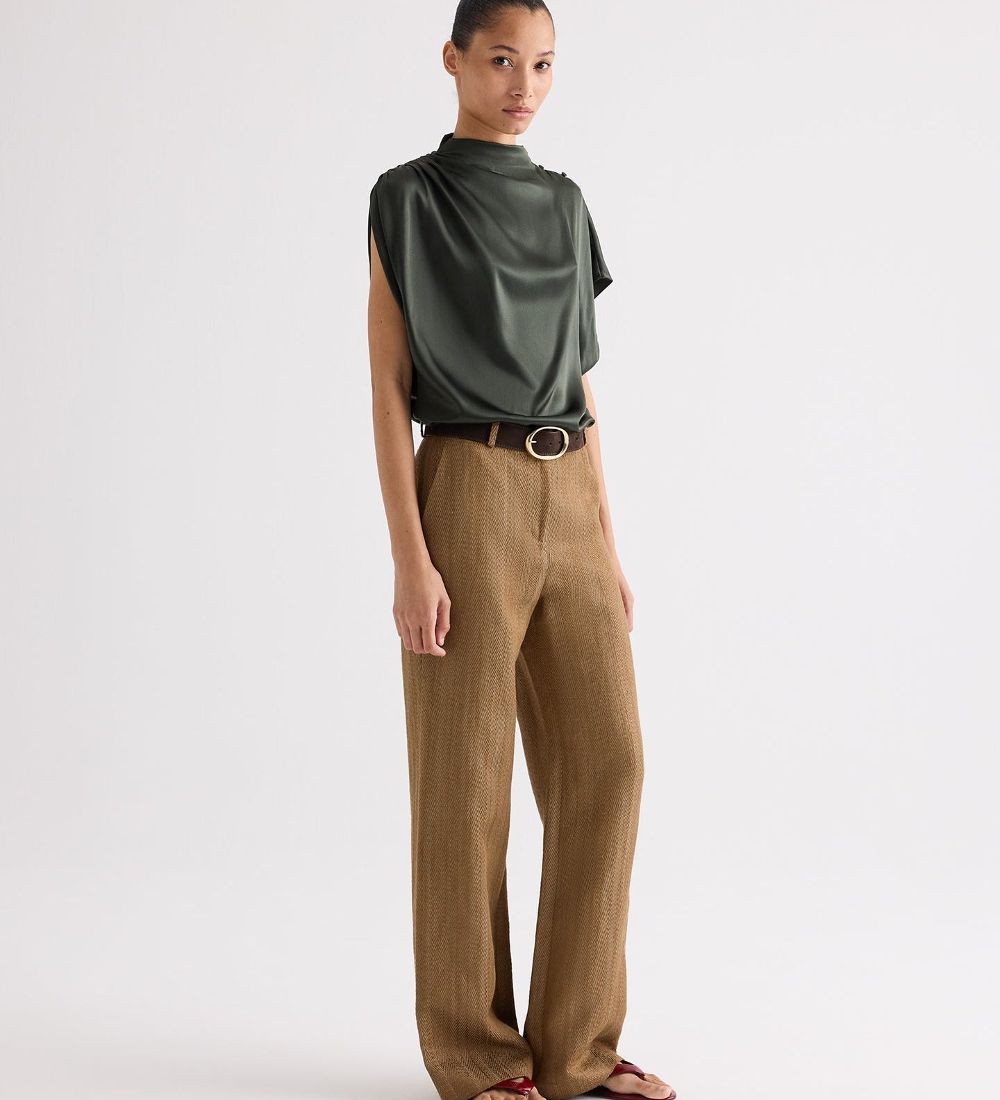 TWP - Henry Pant in Novel Herringbone Linen