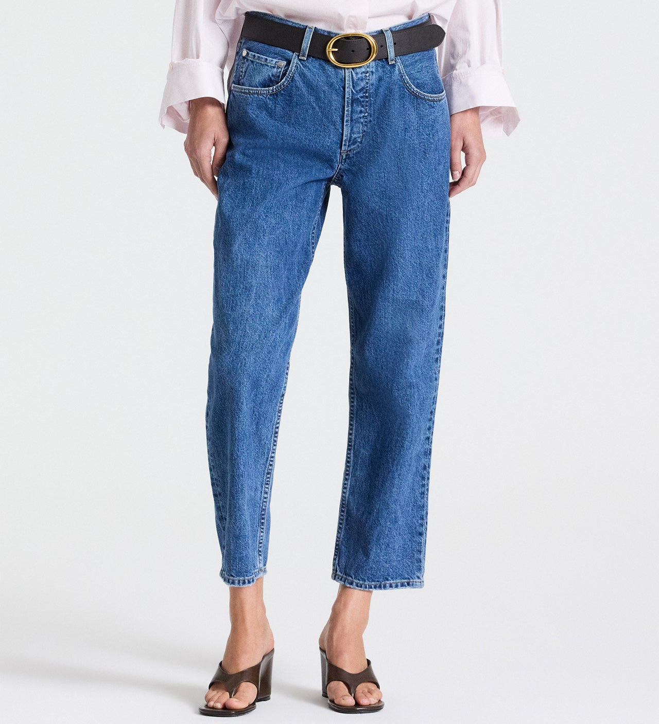 TWP - Cropped Mid Rise Jeans in Heavy Denim