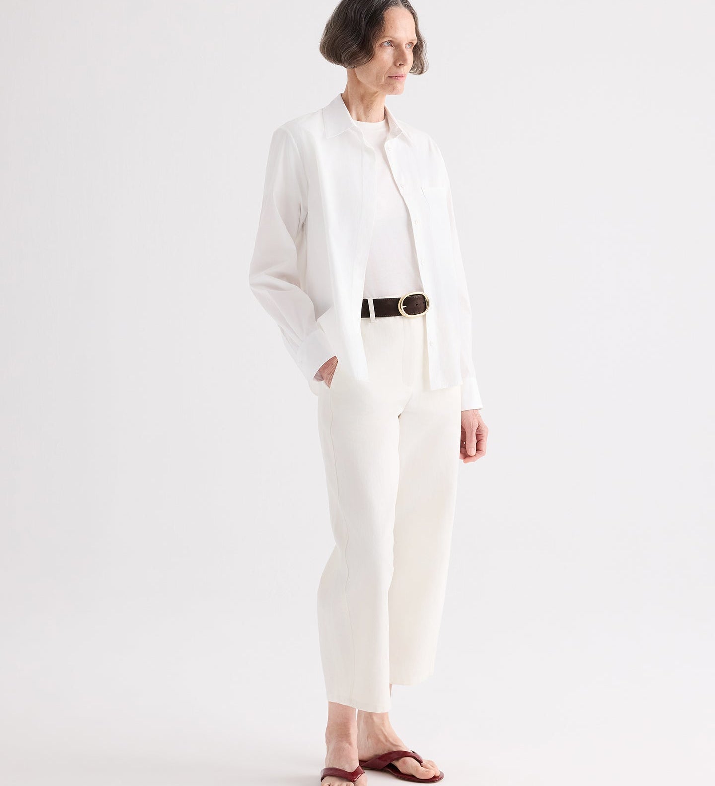 TWP - Slouchy Bf Trouser in Cotton Linen Twill