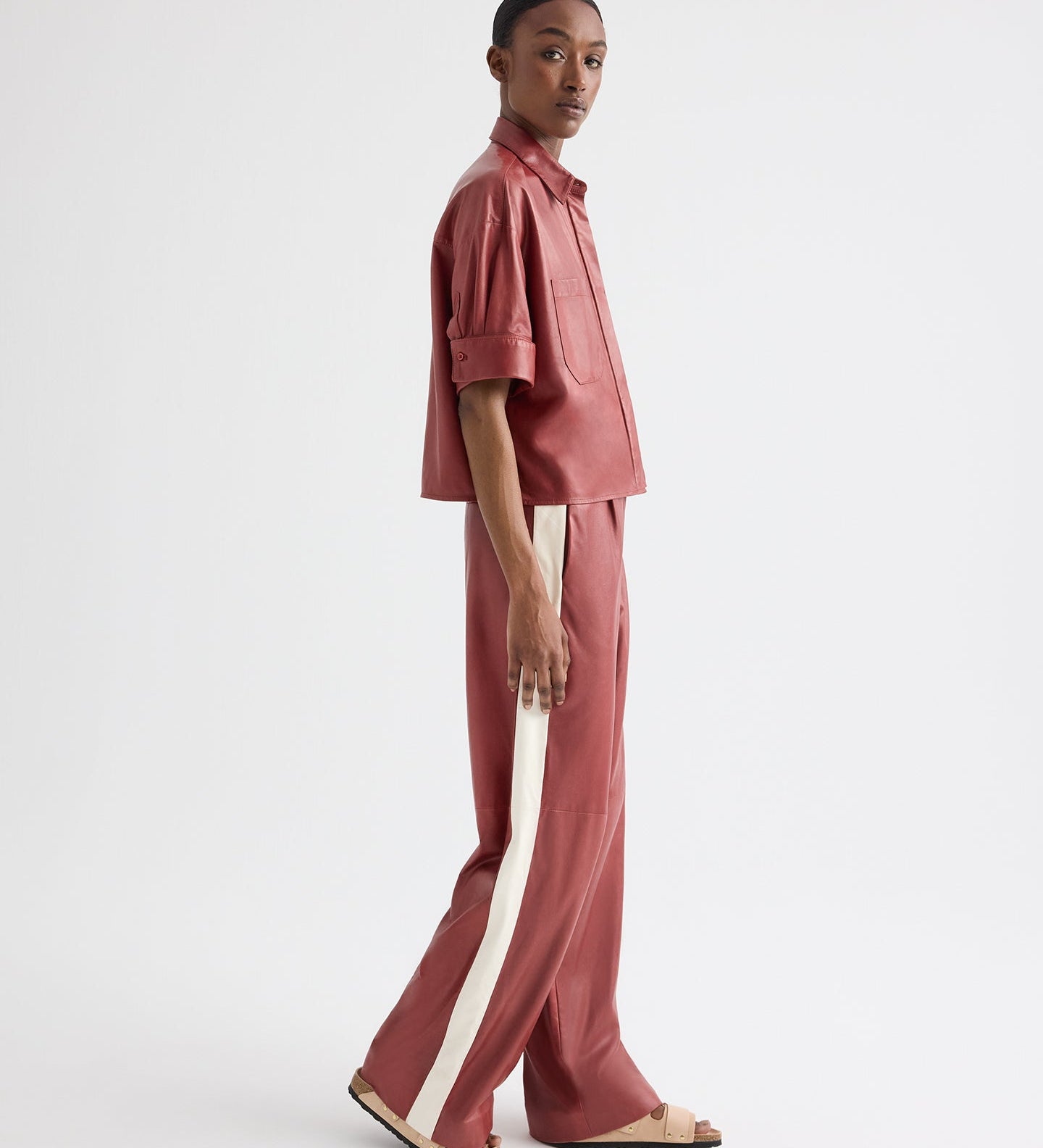 TWP - Hudson With Tux Stripe Pant in Paper Leather