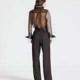 TWP - Ivy Pant in Micro Herringbone Wool Suiting