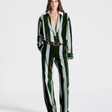 TWP - Isla Pant Without Pintuck in Regency Stripe Cotton Velvet