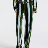 TWP - Isla Pant Without Pintuck in Regency Stripe Cotton Velvet