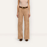 L'AGENCE - Livvy Suede Straight - Leg Trouser