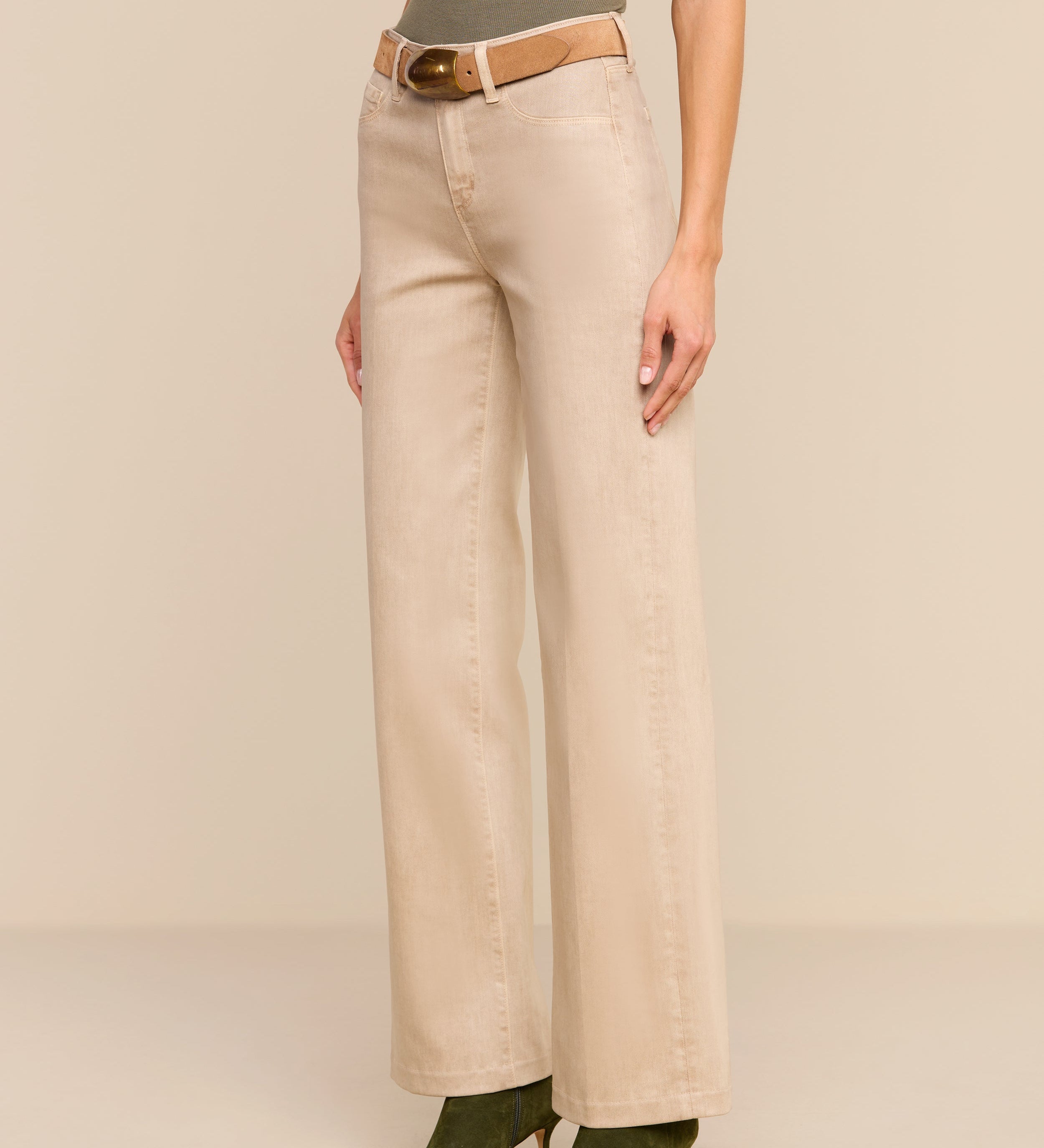 L'AGENCE - Scottie Coated Wide - Leg Jean
