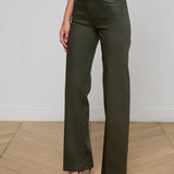 L'AGENCE - Scottie Coated Wide-Leg Jean