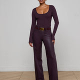 L'AGENCE - Scottie Coated Wide-Leg Jean