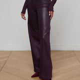L'AGENCE - Scottie Coated Wide-Leg Jean