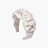 Jennifer Behr - Triple Rosette Headband in Silk Faille -- Cream
