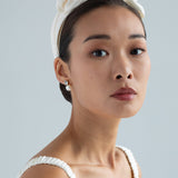 Jennifer Behr - Triple Rosette Headband in Silk Faille -- Cream