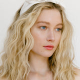 Jennifer Behr - Triple Rosette Headband in Silk Faille -- Cream