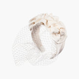 Jennifer Behr - Triple Rosette with Veil -- Cream