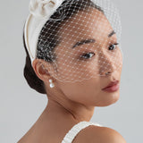 Jennifer Behr - Triple Rosette with Veil -- Cream