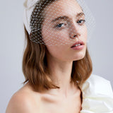 Jennifer Behr - Triple Rosette with Veil -- Cream