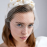 Jennifer Behr - Triple Rosette with Veil -- Cream