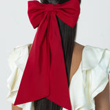 Jennifer Behr - Leander Bow Barrette Faille -- Cherry
