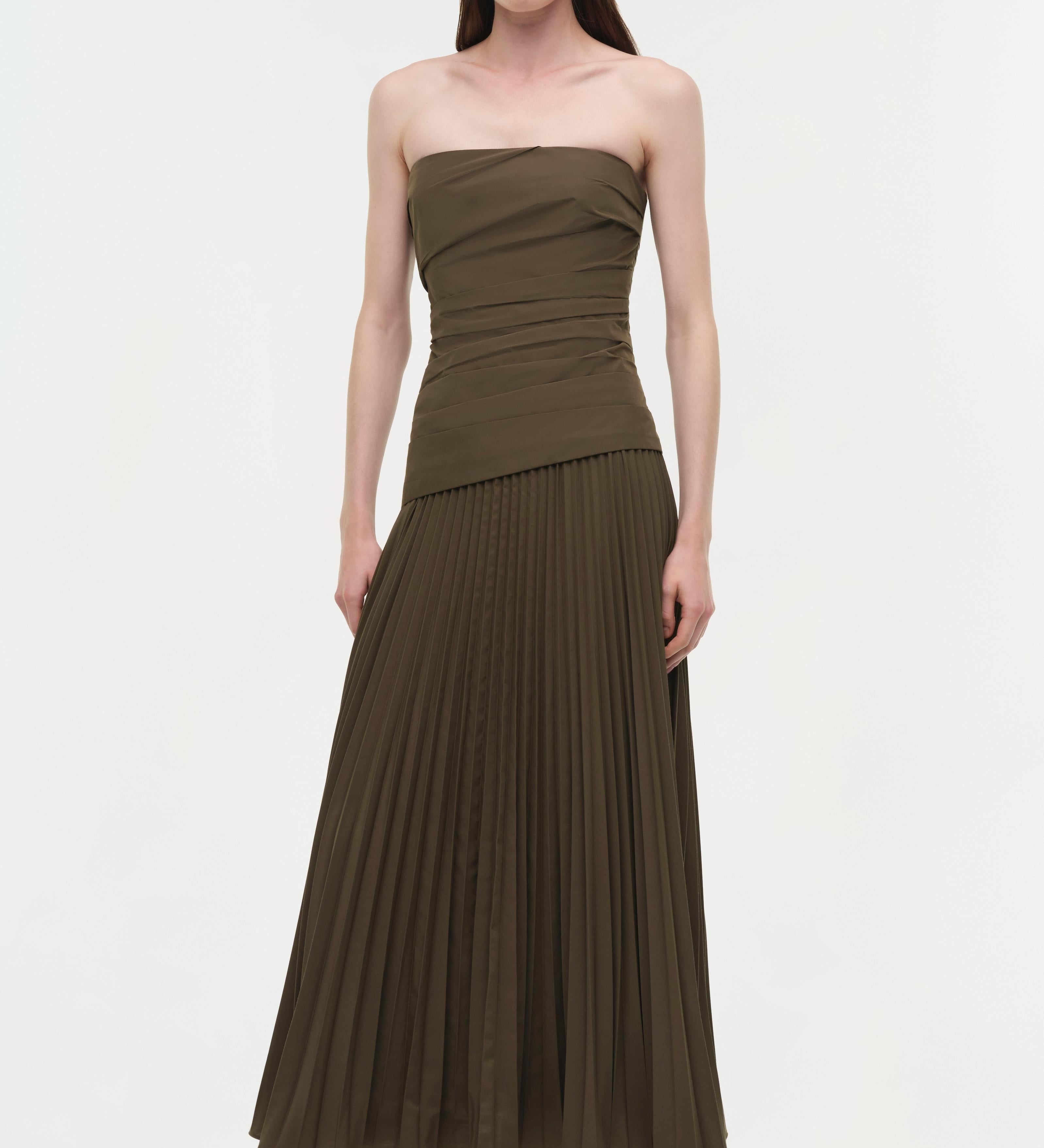 Simkhai - Arie Strapless Cotton Bustier Midi Dress