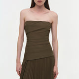 Simkhai - Arie Strapless Cotton Bustier Midi Dress