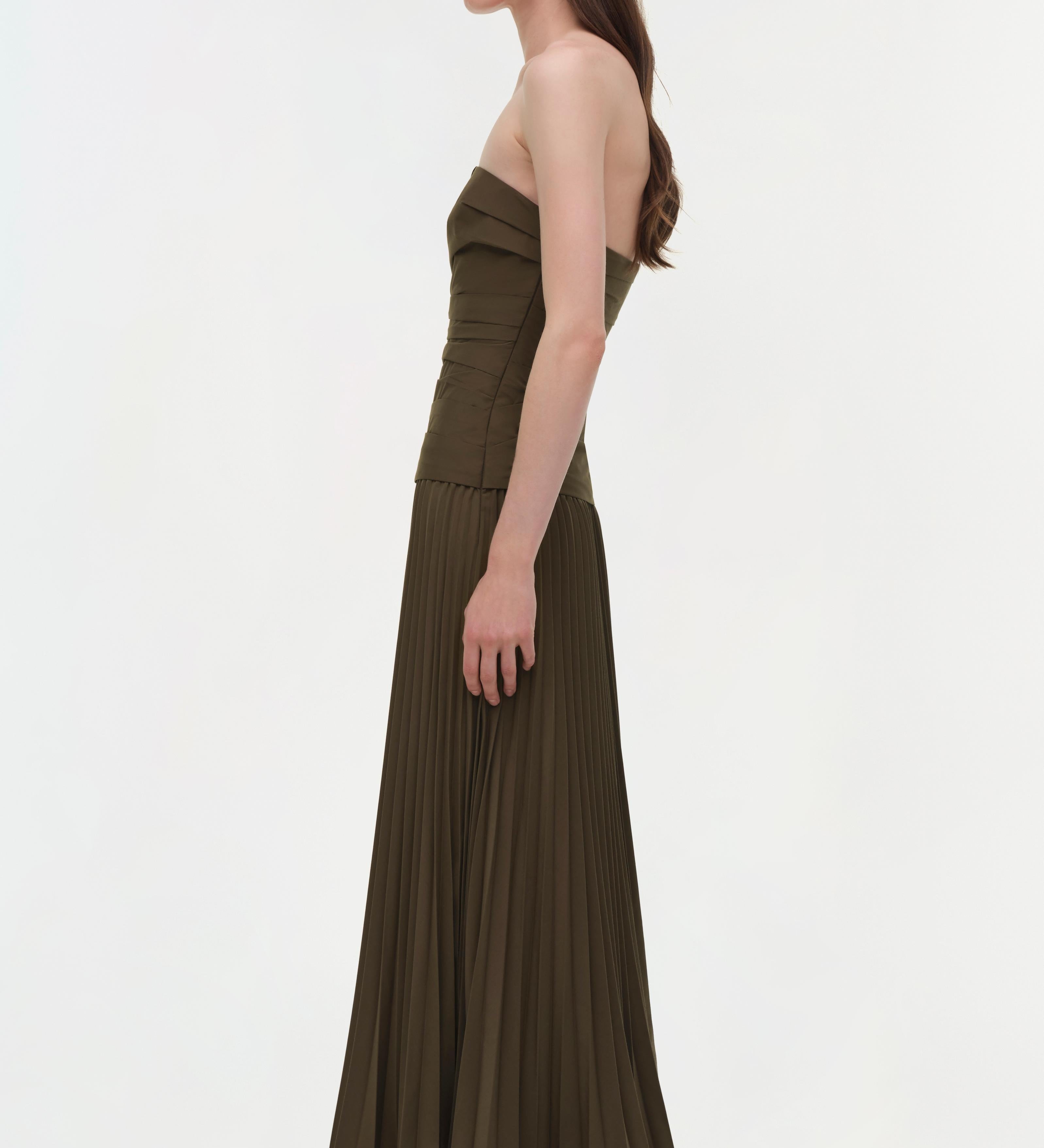 Simkhai - Arie Strapless Cotton Bustier Midi Dress