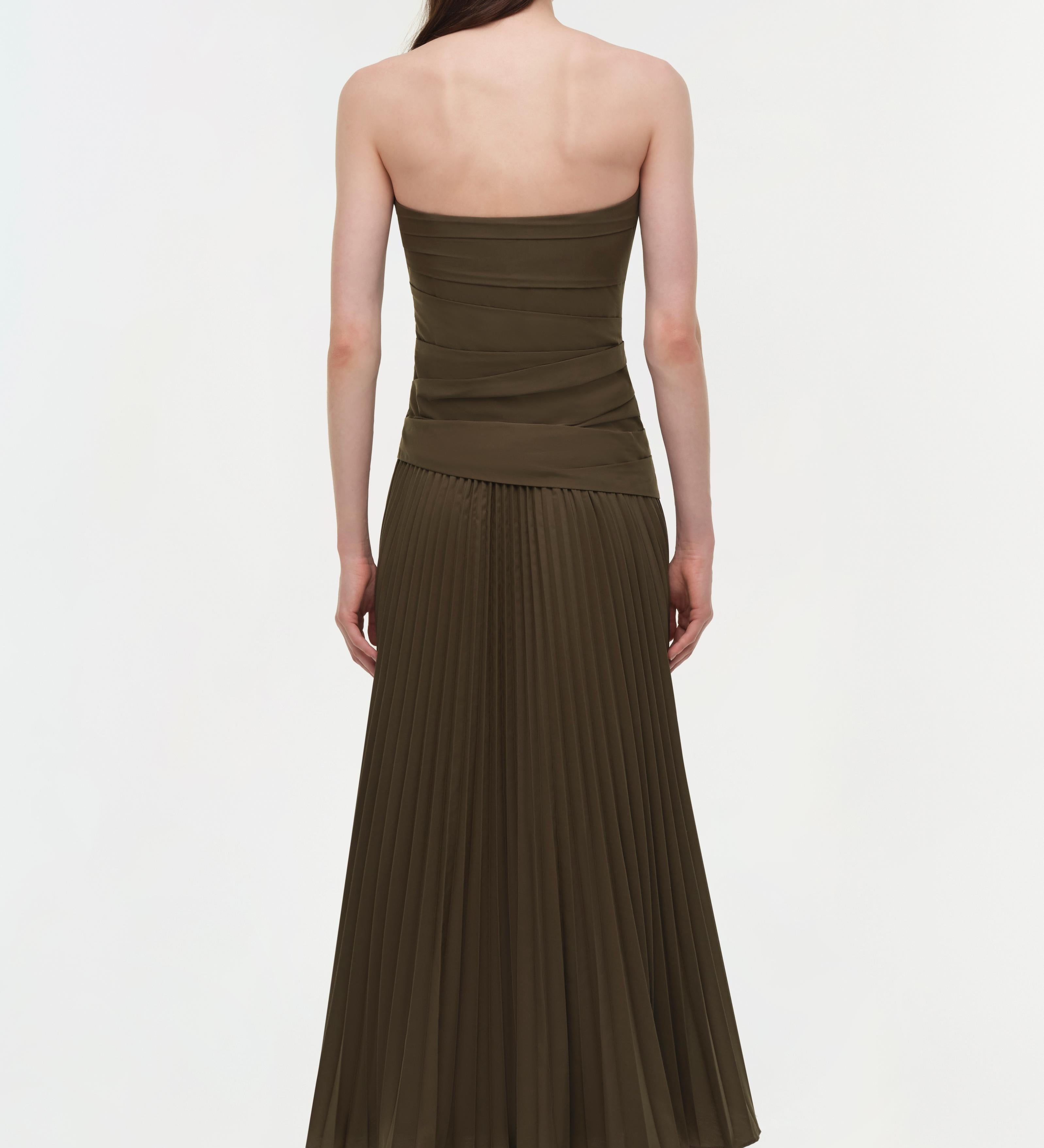 Simkhai - Arie Strapless Cotton Bustier Midi Dress