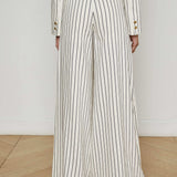 L'AGENCE - Kingston Striped Wide-Leg Pant