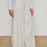L'AGENCE - Kingston Striped Wide-Leg Pant