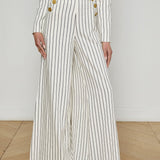 L'AGENCE - Kingston Striped Wide-Leg Pant
