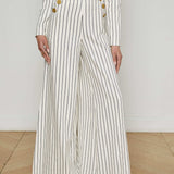 L'AGENCE - Kingston Striped Wide-Leg Pant