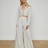 L'AGENCE - Kingston Striped Wide-Leg Pant