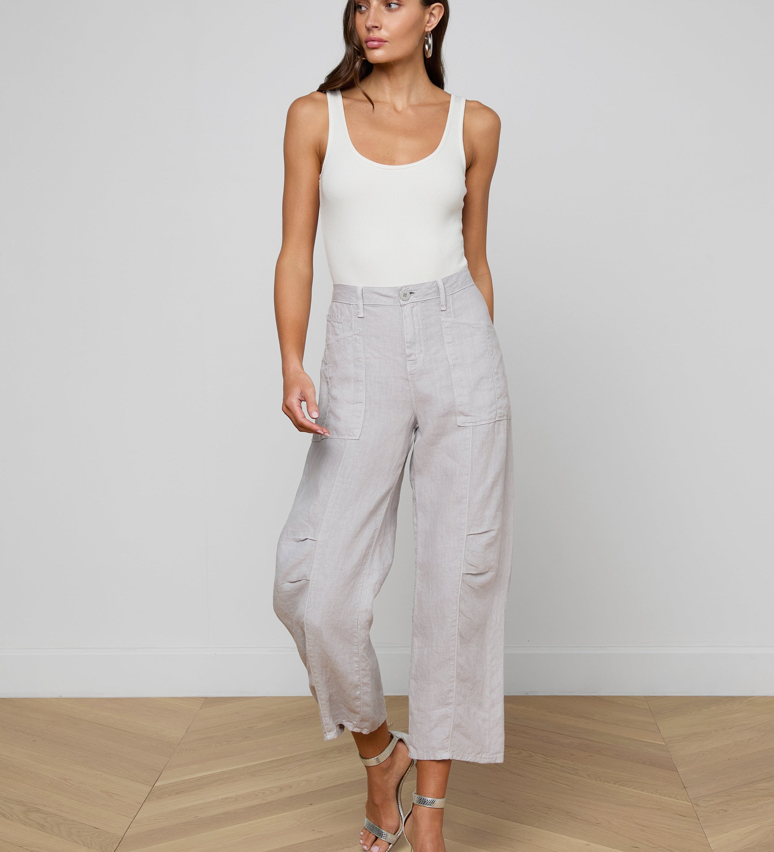 L'AGENCE - Cody Cropped Linen Pant