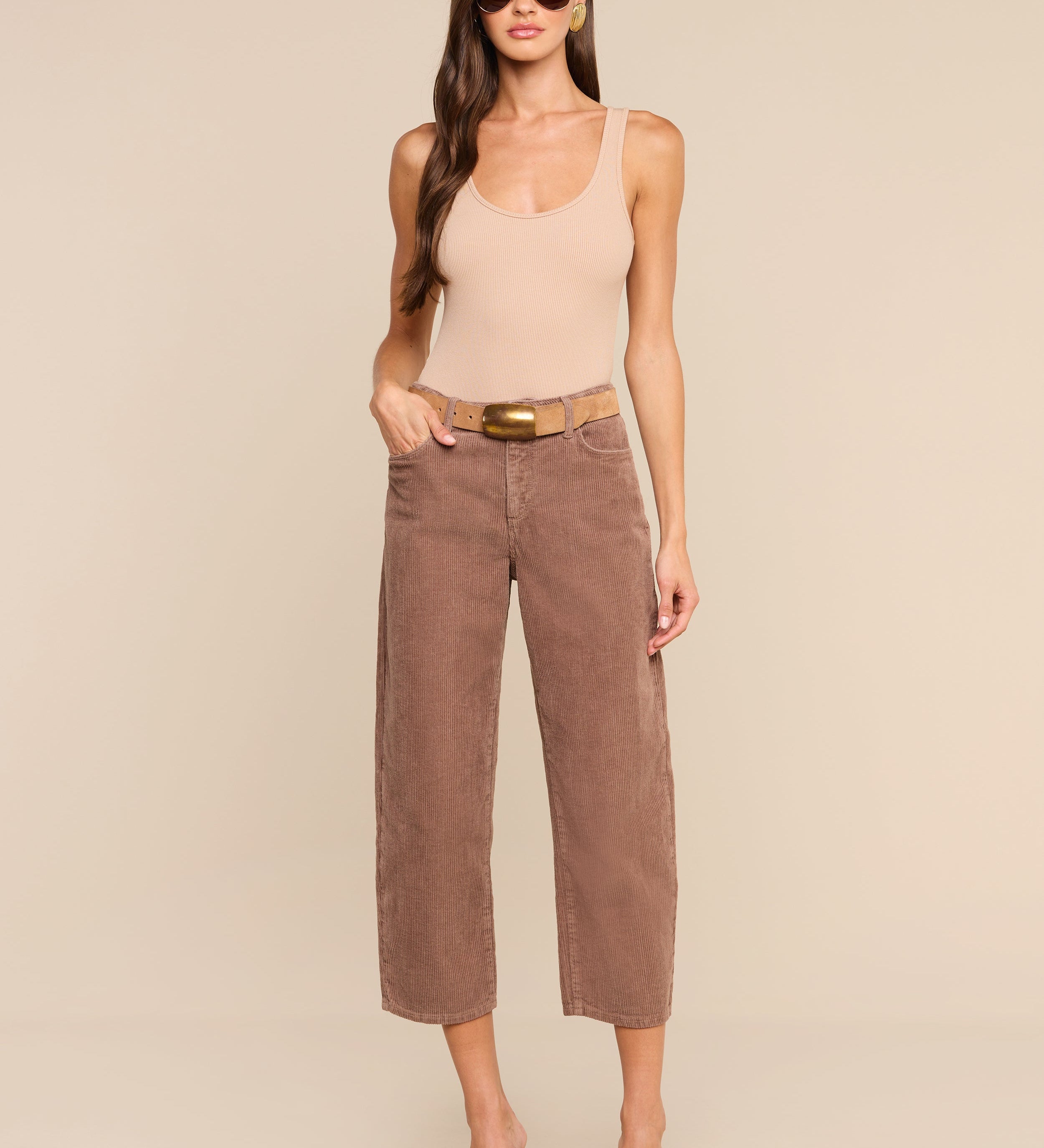 L'AGENCE - Mallis Corduroy Bow - Leg Pant