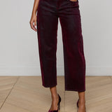 L'AGENCE - Dolores Flocked Bow-Leg Jean